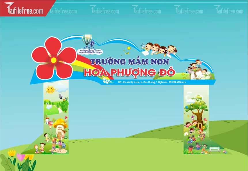 Cổng Trường Mầm Non Hoa Phượng Đỏ_MN148