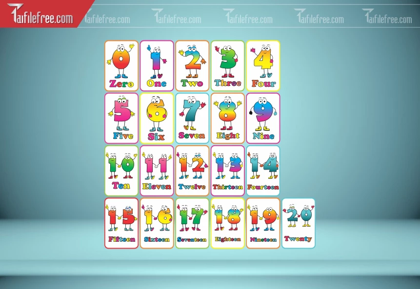 Bộ Chữ Số Từ 0 đến 20 Dễ Thương Cho Mầm Non_MN174