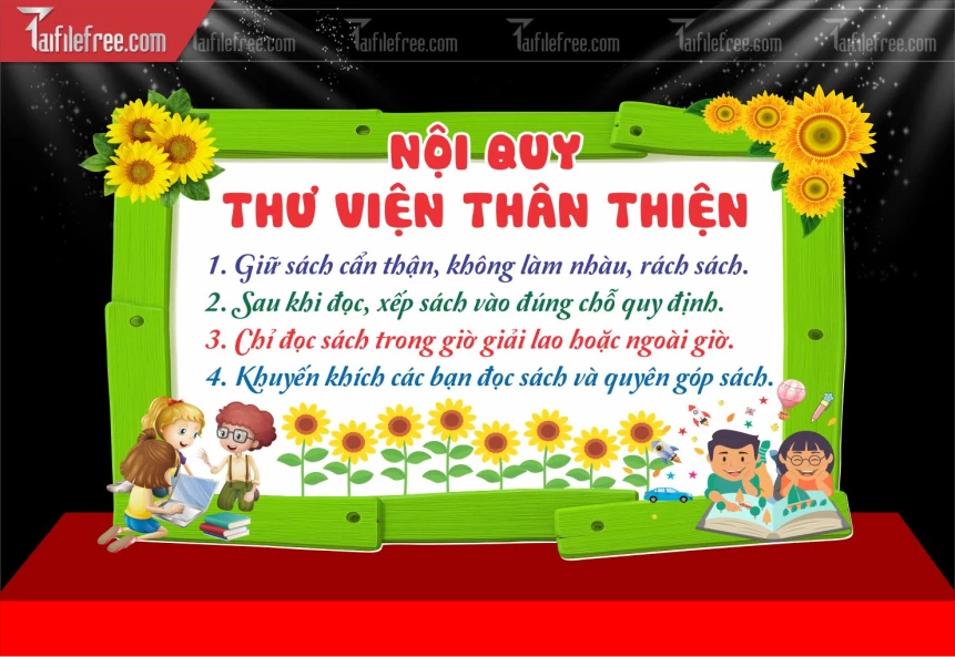 Mẫu Treo Tường Trang Trí Thư Viện Mầm Non_MN205
