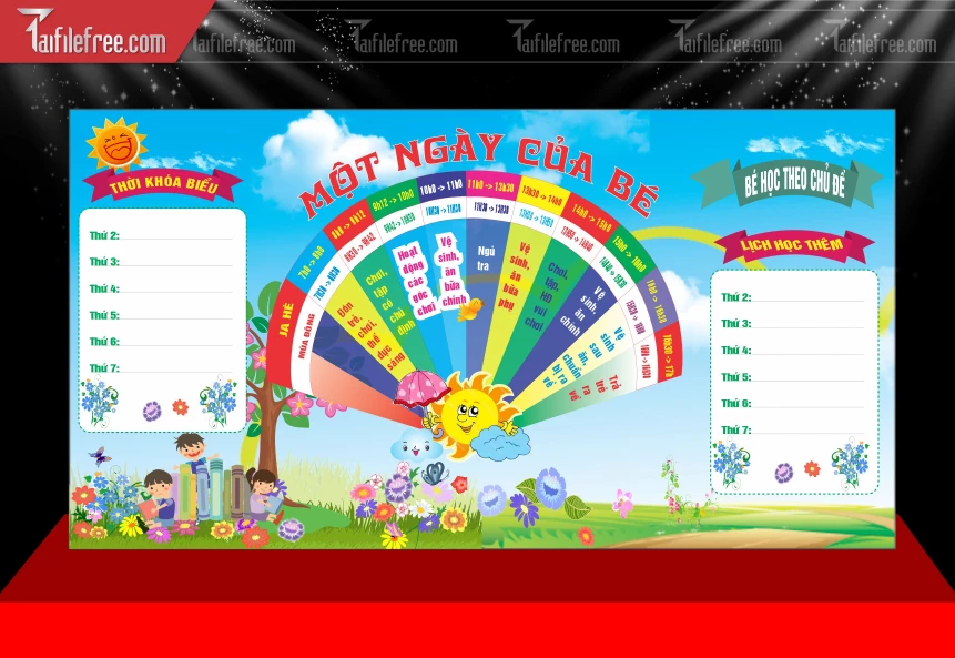 Mẫu File Thiết Kế Một Ngày Cửa Bé Trang Trí Mầm Non_MN208