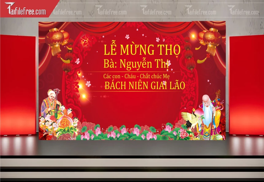 Background Phông Nền Mừng Thọ_MT62