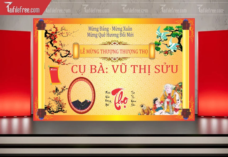 Background Phông Nền Mừng Thọ_MT64