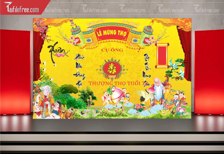 Background Phông Nền Mừng Thọ_MT66