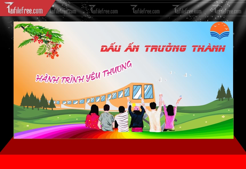 Background Phông Nền Sân Khấu Lễ Tốt Nghiệp Cuối Năm Trường Học LTK167