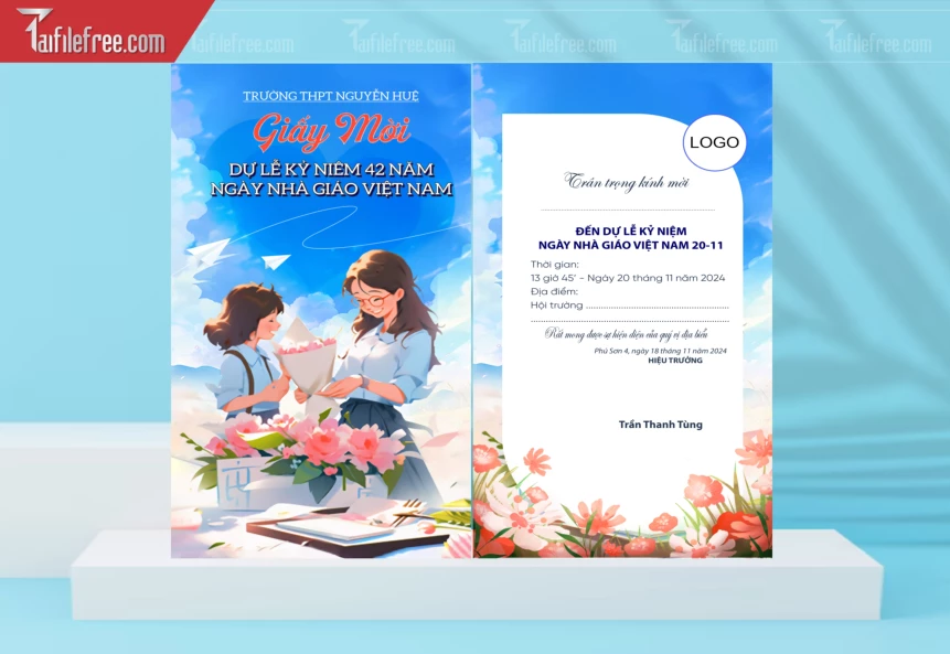 Mẫu Giấy Mời Ngày Nhà Giáo Việt Nam 20-11_NNG245