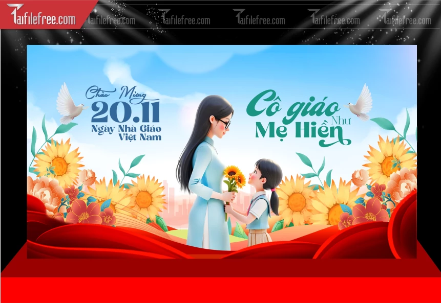 Maket Phông Nền Sân Khấu Kỷ Niệm Ngày Nhà Giáo Việt Nam 20-11_NNG298