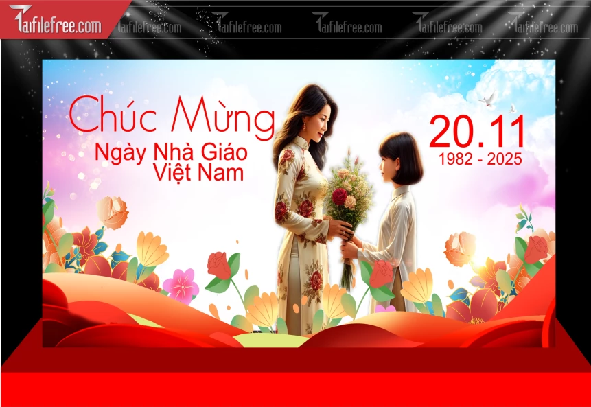 Maket Phông Nền Sân Khấu Kỷ Niệm Ngày Nhà Giáo Việt Nam 20-11_NNG299