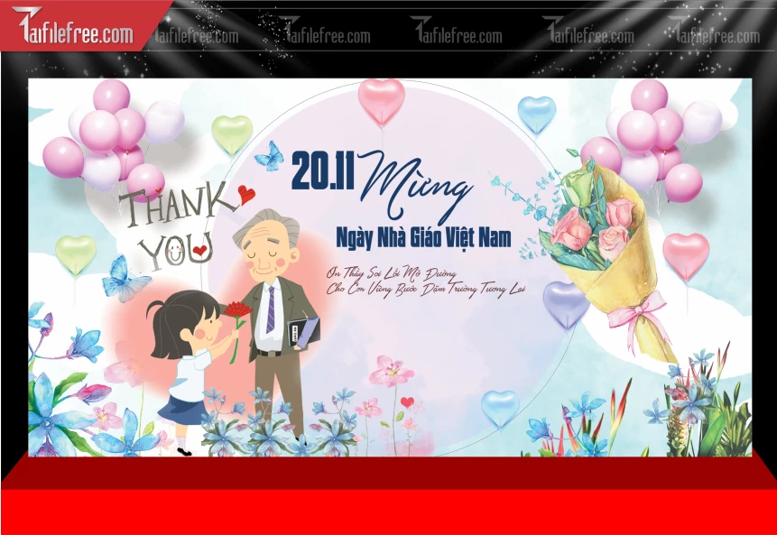 Maket Phông Nền Sân Khấu Kỷ Niệm Ngày Nhà Giáo Việt Nam 20-11_NNG300