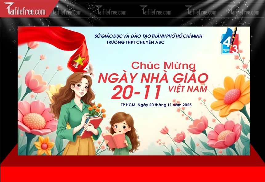 Maket Phông Nền Sân Khấu Kỷ Niệm Ngày Nhà Giáo Việt Nam 20-11_NNG303
