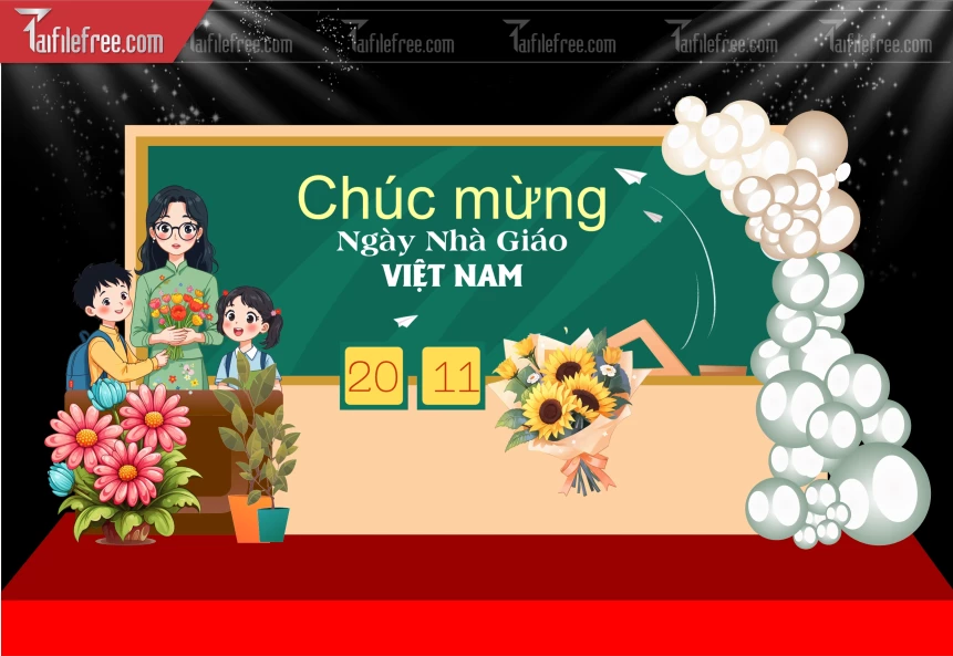 Maket Background Sân Khấu Kỷ Niệm Ngày Nhà Giáo Việt Nam 20-11_NNG306