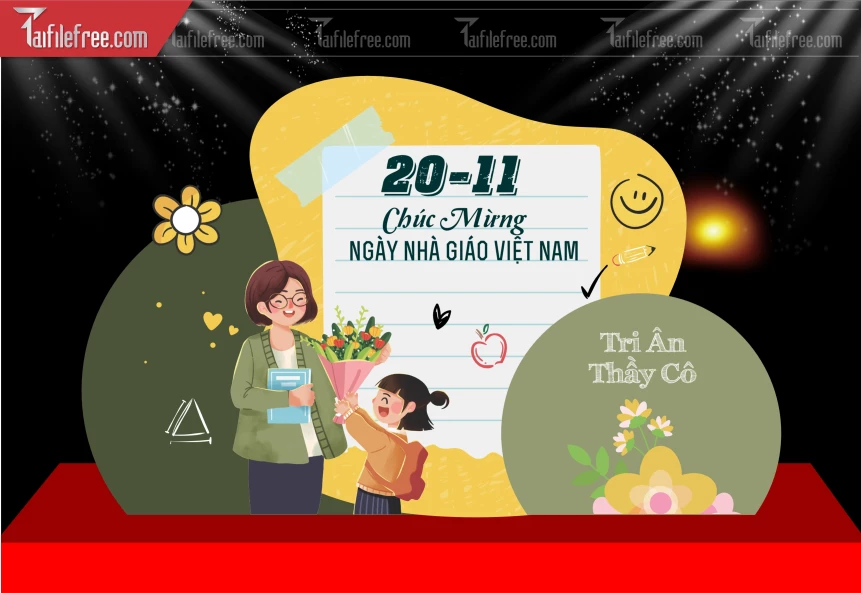Maket Background Sân Khấu Kỷ Niệm Ngày Nhà Giáo Việt Nam 20-11_NNG312