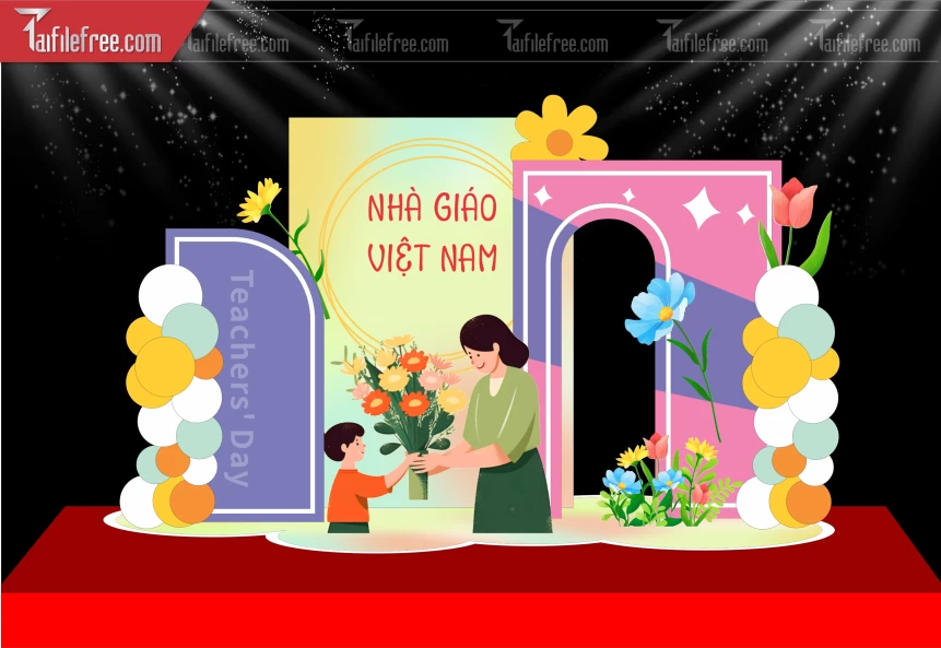Maket Background Sân Khấu Kỷ Niệm Ngày Nhà Giáo Việt Nam 20-11_NNG345