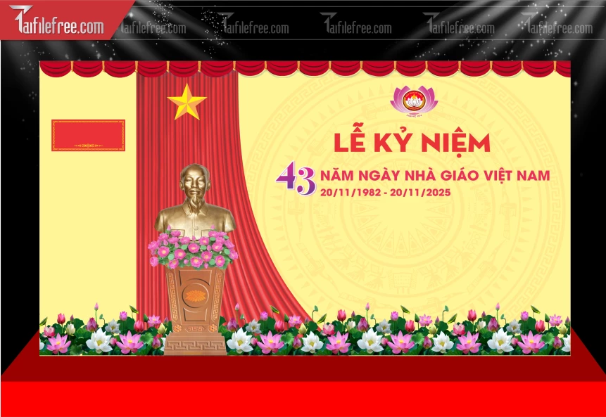 Market Phông Nền Sân Khấu Kỷ Niệm Ngày Nhà Giáo Việt Nam 20-11_NNG354