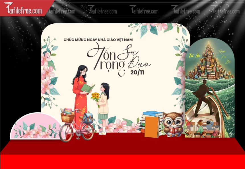 Market Background Sân Khấu Kỷ Niệm Ngày Nhà Giáo Việt Nam 20-11_NNG356