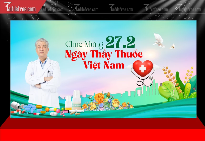 Background Phông Nền Chúc Mừng Ngày Thầy Thuốc Việt Nam_NTT49