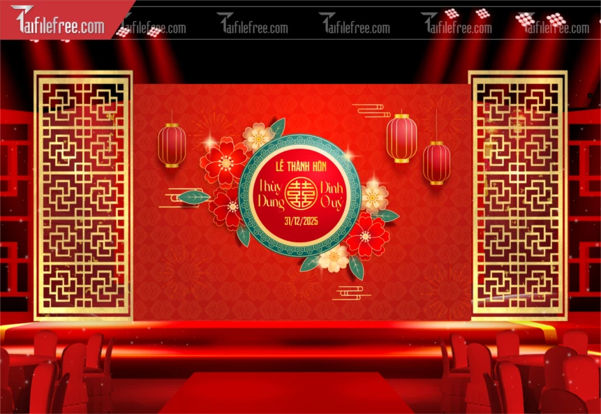 Mẫu Trang Trí Backdrop Đám Cưới Đẹp PDC104