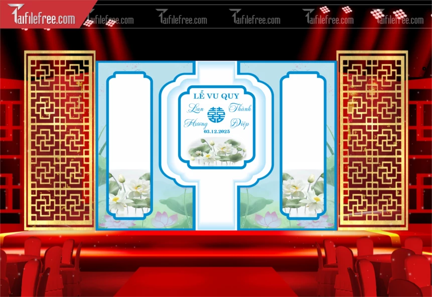 Mẫu Trang Trí Backdrop Đám Cưới Đẹp PDC106