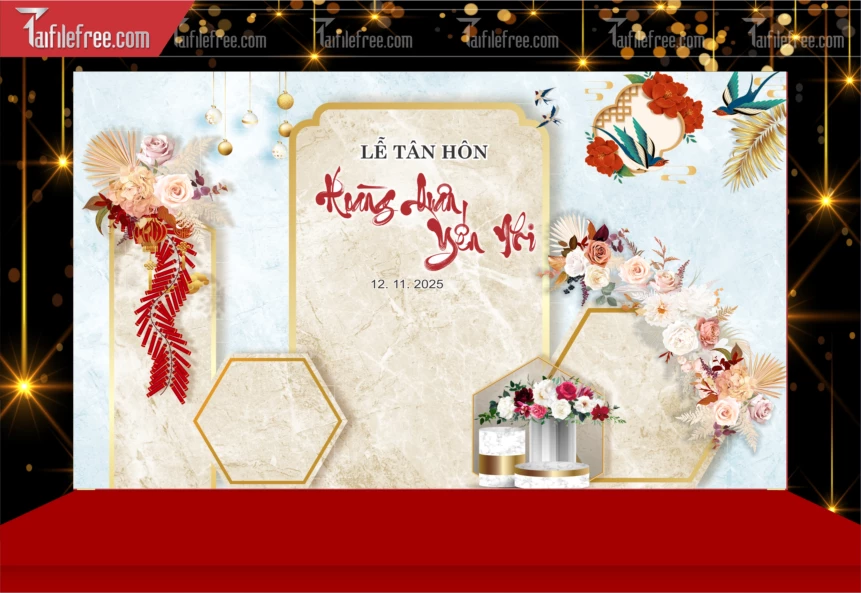 Mẫu Trang Trí Backdrop Đám Cưới Đẹp PDC114