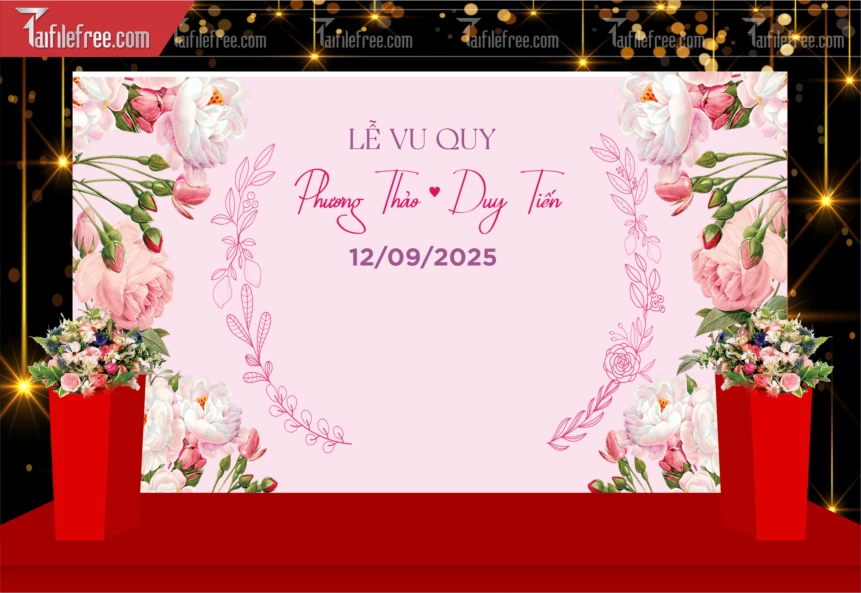 Mẫu Trang Trí Backdrop Đám Cưới Đẹp PDC138