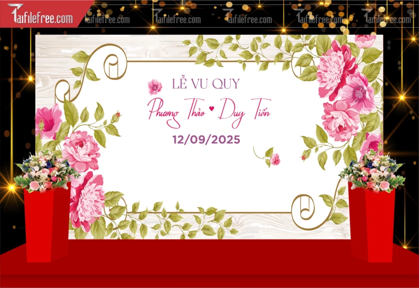 Mẫu Trang Trí Backdrop Đám Cưới Đẹp PDC139