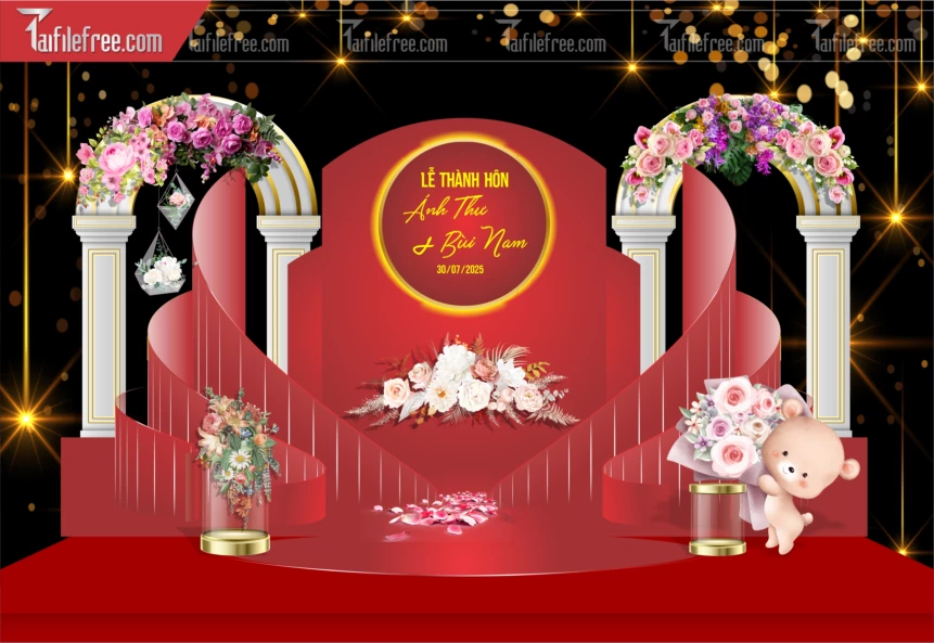 Mẫu Trang Trí Backdrop Đám Cưới Đẹp PDC141