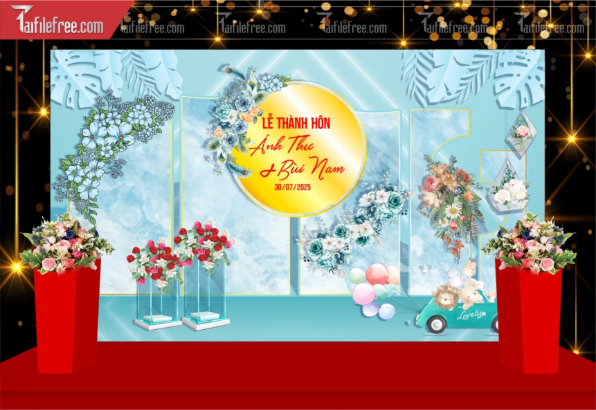 Mẫu Trang Trí Backdrop Đám Cưới Đẹp PDC142