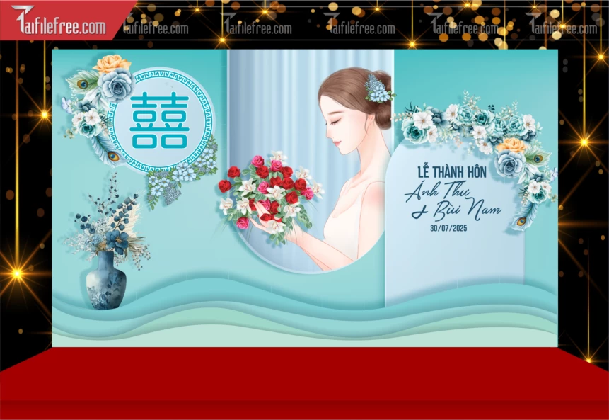 Mẫu Trang Trí Backdrop Đám Cưới Đẹp PDC166
