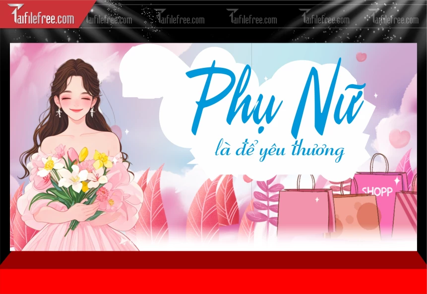 Mẫu Phông Nền Ngày Phụ Nữ Việt Nam 8/3._PN250