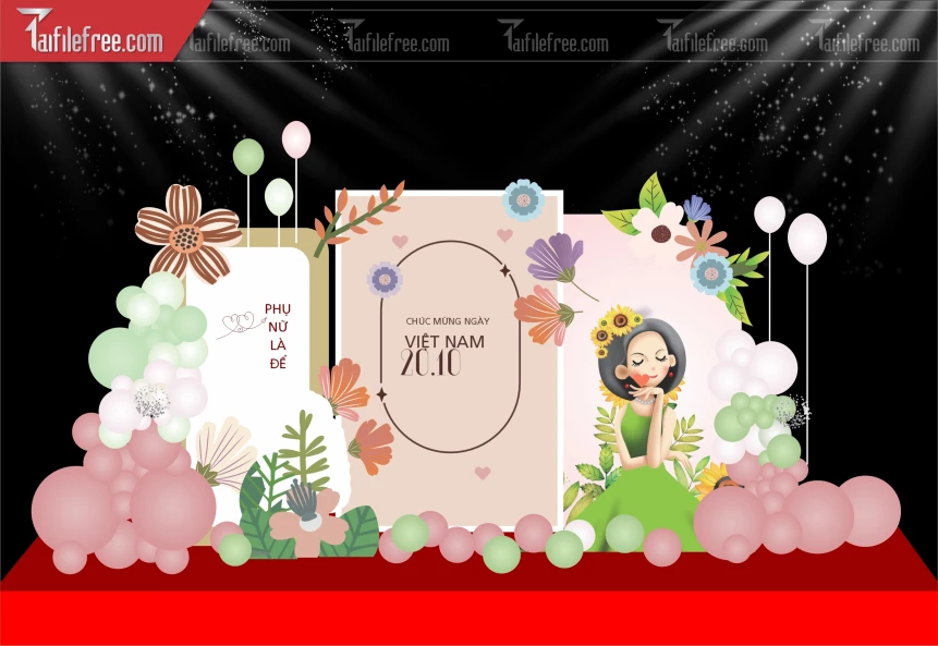 Phông Nền Ngày Phụ Nữ Việt Nam Đẹp Ấn Tượng PNN103