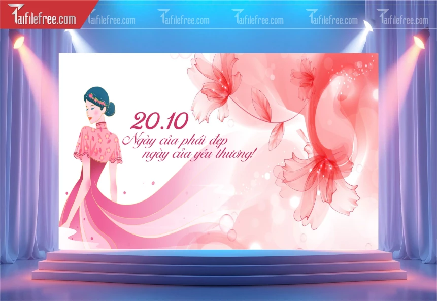 Phông Nền Ngày Phụ Nữ Việt Nam Đẹp Ấn Tượng PNN117