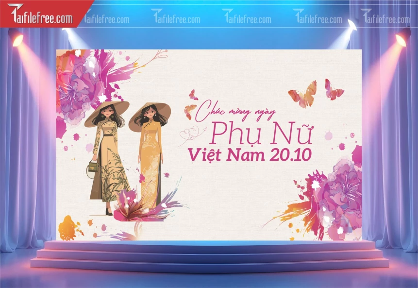 Phông Nền Ngày Phụ Nữ Việt Nam Đẹp Ấn Tượng PNN121