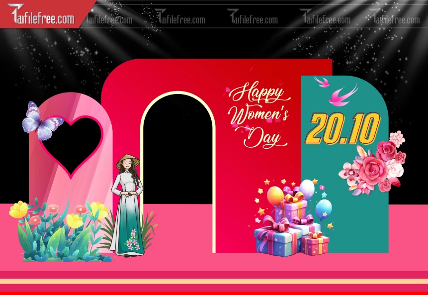 Background Check In, Chụp Ảnh Sự Kiện Decor 20/10 PNN134