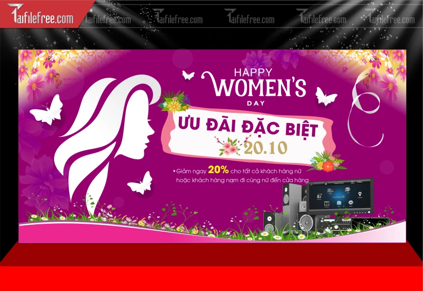 Phông Nền Ngày Phụ Nữ Việt Nam 20/10 PNN164