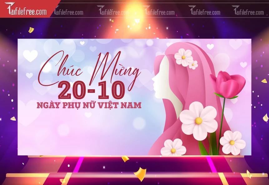 Phông Nền Ngày Phụ Nữ Việt Nam Đẹp Ấn Tượng PNN90