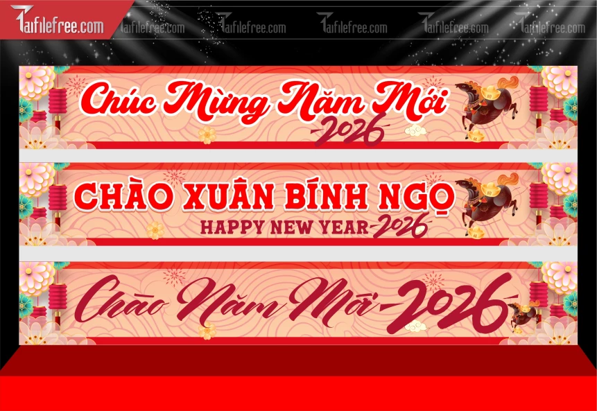 Mẫu Băng Rôn Chúc Mừng Năm Mới Năm Chào Xuân Bính Ngọ_PT1002