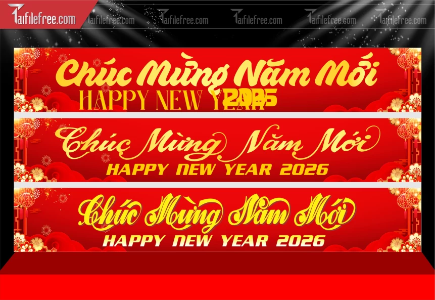 Mẫu Băng Rôn Chúc Mừng Năm Mới Năm Chào Xuân Bính Ngọ_PT1003