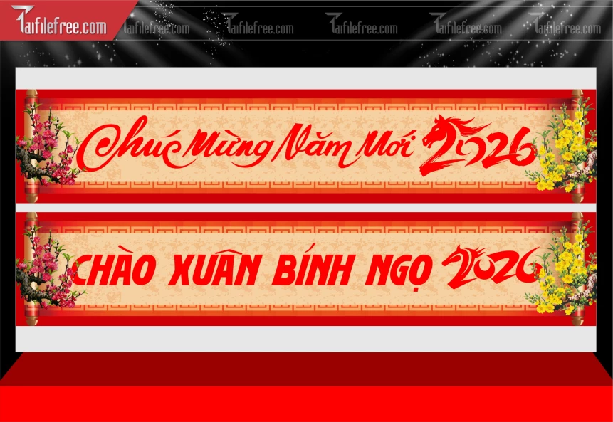 Mẫu Băng Rôn Chúc Mừng Năm Mới Năm Chào Xuân Bính Ngọ_PT1005