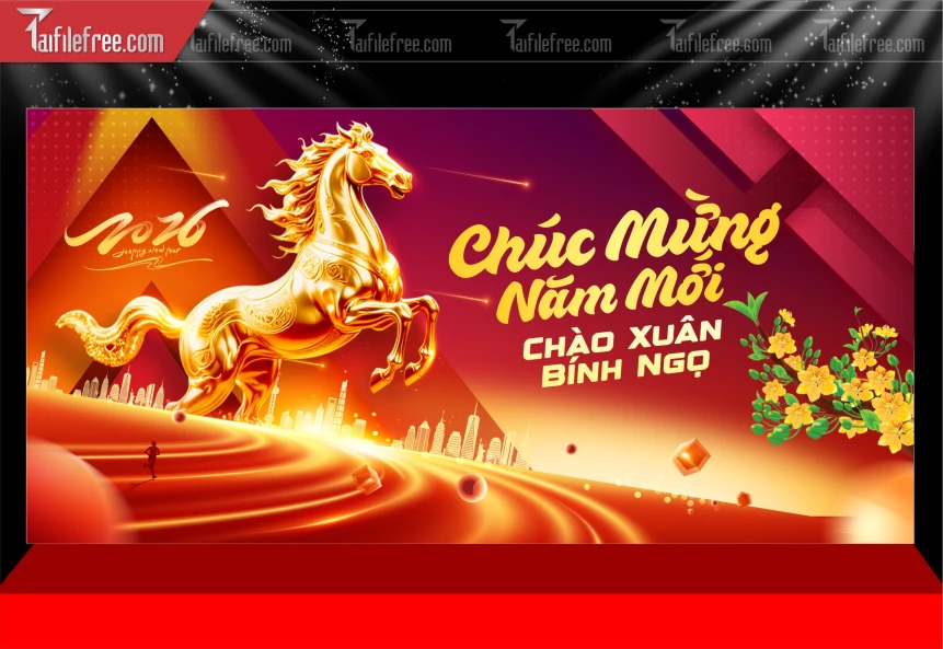 Mẫu Phông Nền Chúc Mừng Năm Mới Năm Chào Xuân Bính Ngọ._PT1010