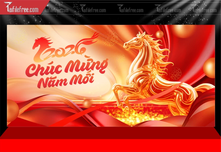 Mẫu Phông Nền Chúc Mừng Năm Mới Năm Chào Xuân Bính Ngọ._PT1012