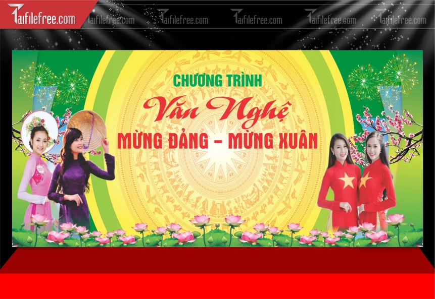 Mẫu Phông Nền Chúc Mừng Năm Mới Năm Chào Xuân Bính Ngọ._PT1013