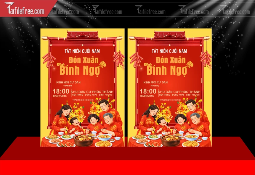 Mẫu Thư Mời Khai Xuân Chúc Mừng Năm Mới Năm Chào Xuân Bính Ngọ_PT1015