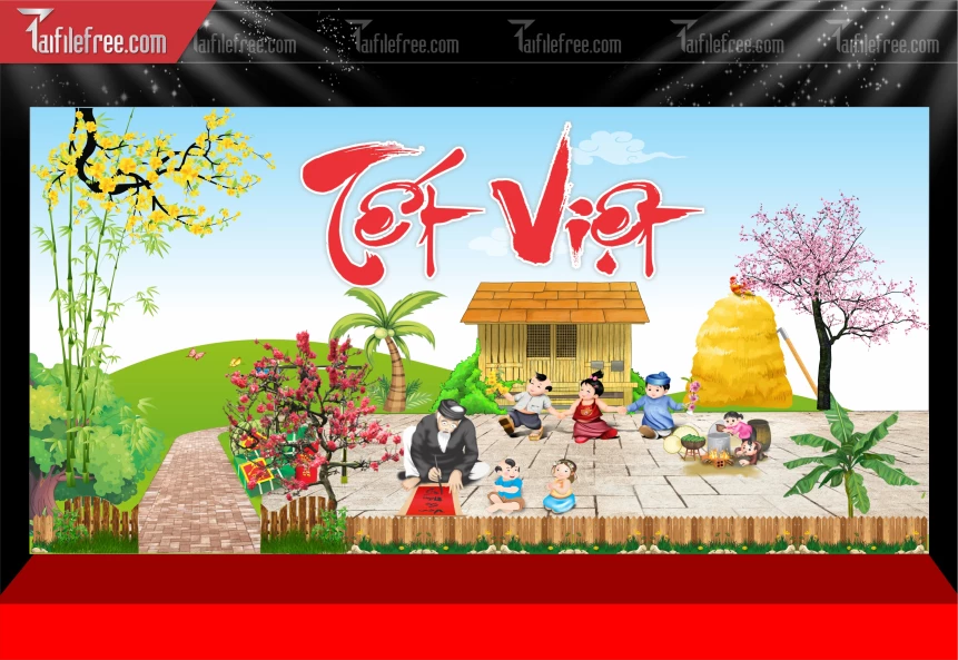 Mẫu Phông Nền Chúc Mừng Năm Mới Năm Chào Xuân Bính Ngọ._PT1022