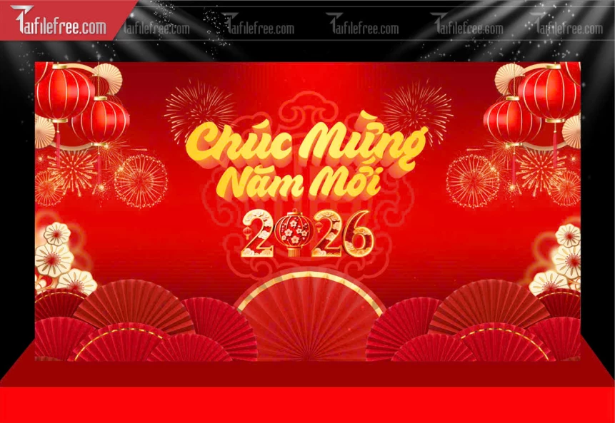 Mẫu Background Chúc Mừng Năm Mới Năm Chào Xuân Bính Ngọ._PT1026