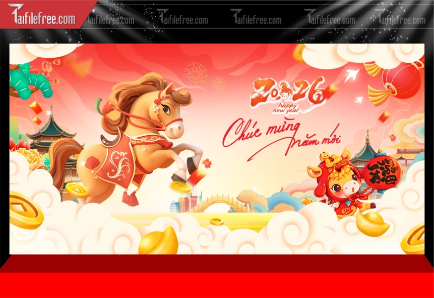 Mẫu Phông Nền Chúc Mừng Năm Mới Năm Chào Xuân Bính Ngọ._PT1033