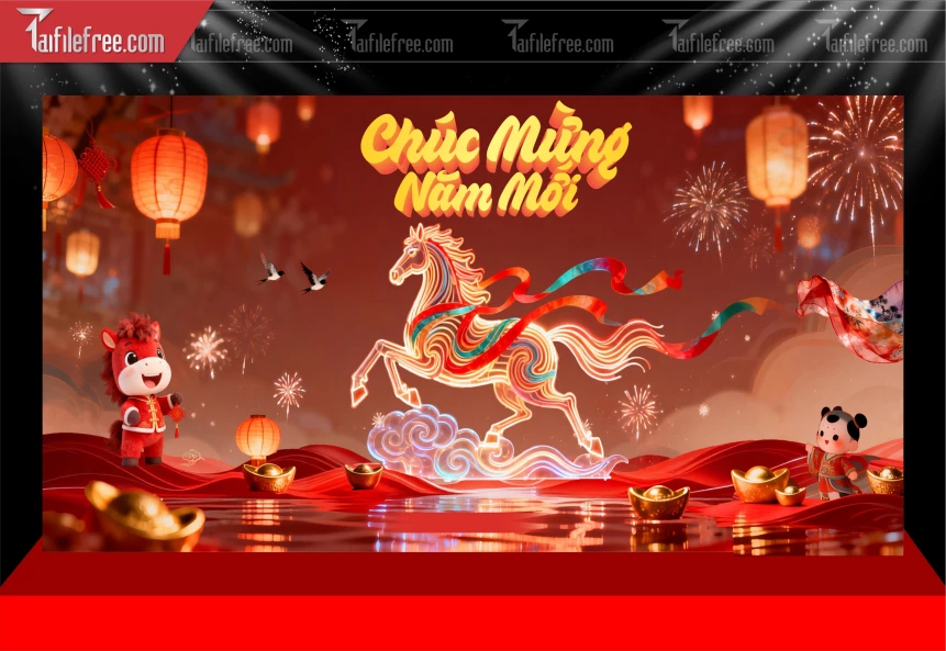 Mẫu Phông Nền Chúc Mừng Năm Mới Năm Chào Xuân Bính Ngọ._PT1037