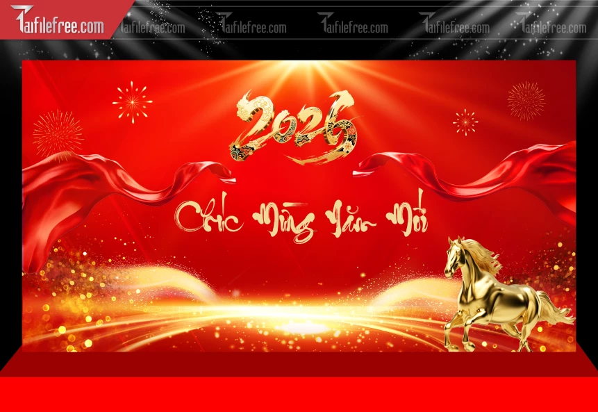 Mẫu Phông Nền Chúc Mừng Năm Mới Năm Chào Xuân Bính Ngọ_PT1038