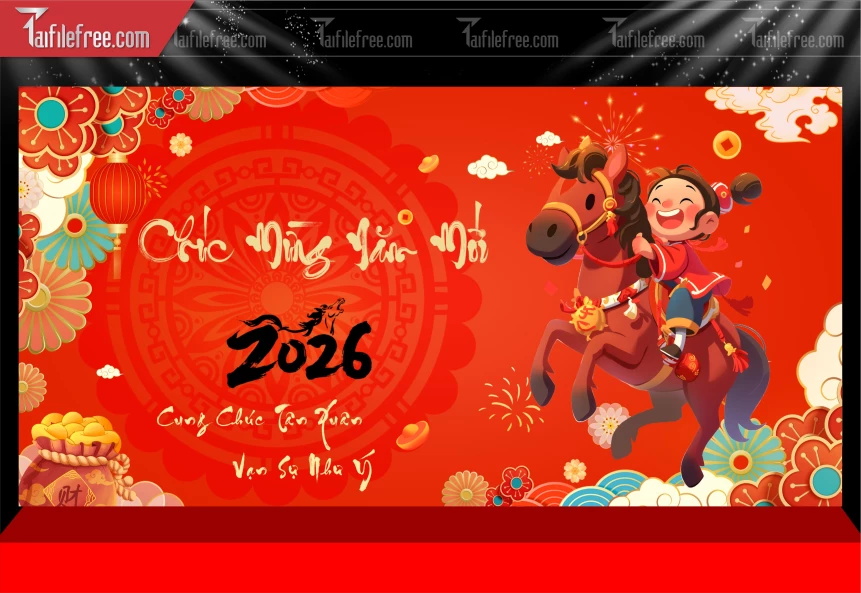 Mẫu Phông Nền Chúc Mừng Năm Mới Năm Chào Xuân Bính Ngọ_PT1040