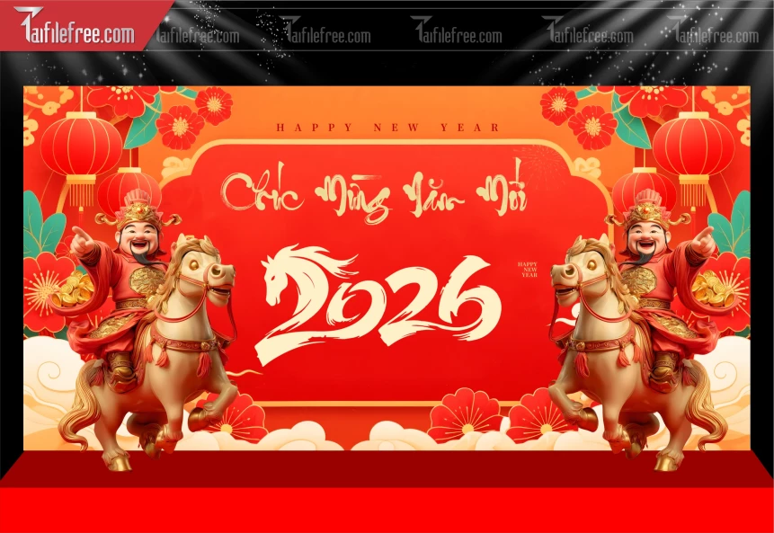 Mẫu Phông Nền Chúc Mừng Năm Mới Năm Chào Xuân Bính Ngọ._PT1042