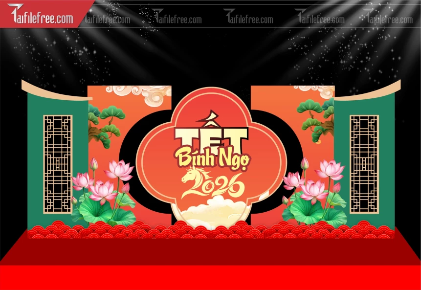 Mẫu Background Chúc Mừng Năm Mới Năm Chào Xuân Bính Ngọ_PT1048