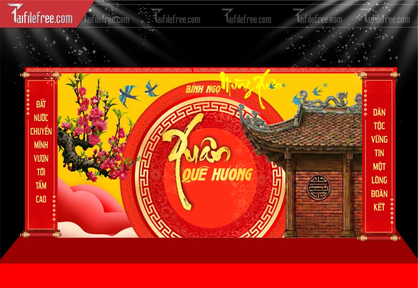 Mẫu Phông Nền Chúc Mừng Năm Mới Năm Chào Xuân Bính Ngọ_PT1050